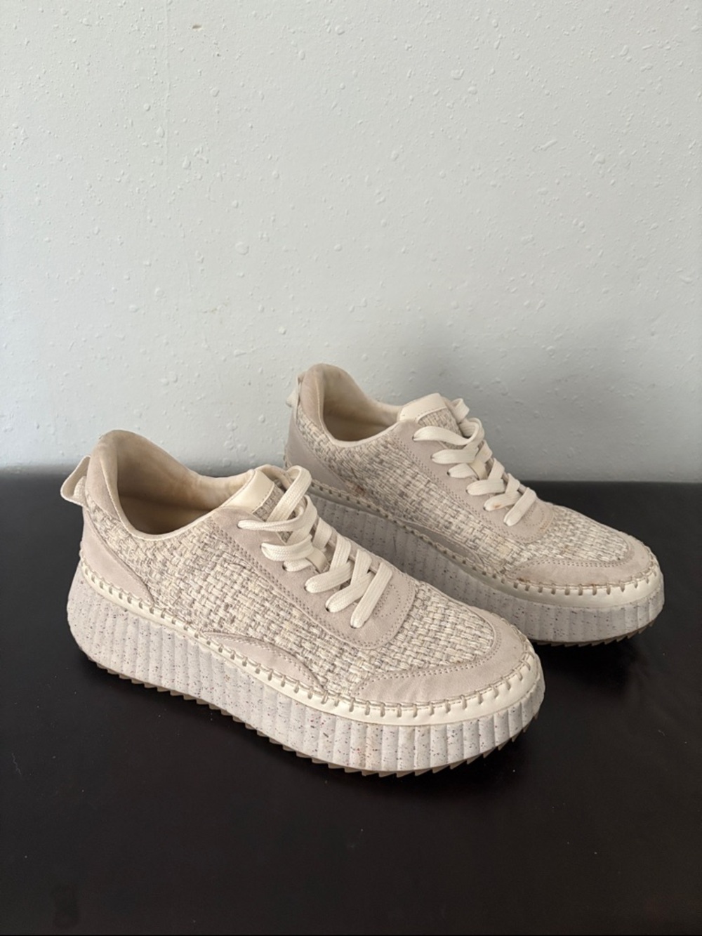 Universal Thread Cream Knit Platform Sneaker with Gum Tread size 10 - Picture 2 of 2